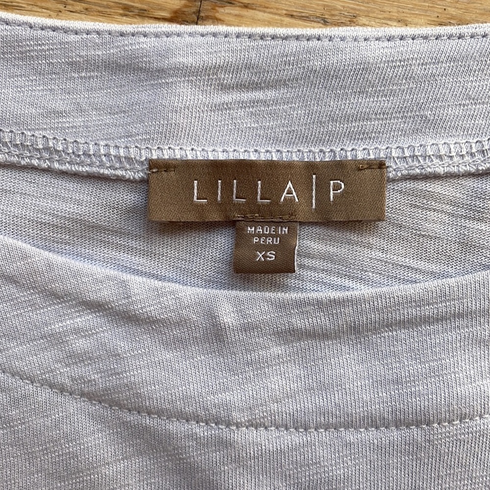 LILLA P Long sleeve pocket tee lilac, size XS - Picture 3 of 8